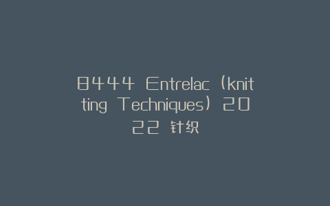 8444 Entrelac (knitting Techniques) 2022 针织