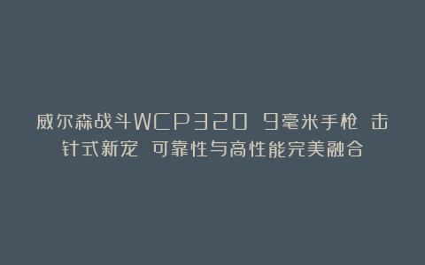 威尔森战斗WCP320 9毫米手枪 击针式新宠 可靠性与高性能完美融合
