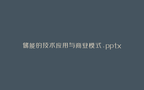 储能的技术应用与商业模式.pptx