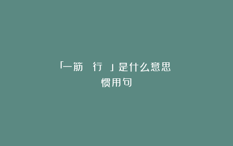 「一筋縄では行かない」是什么意思？？（惯用句）