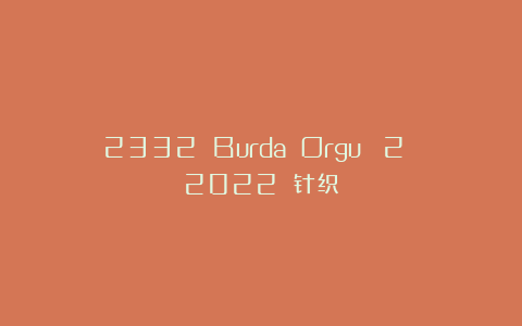 2332 Burda Orgu №2 2022 针织