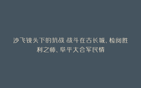 沙飞镜头下的抗战：战斗在古长城、检阅胜利之师、阜平大会军民情
