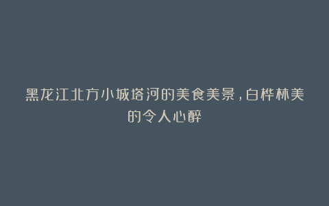 黑龙江北方小城塔河的美食美景，白桦林美的令人心醉