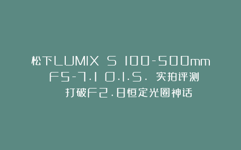 松下LUMIX S 100-500mm F5-7.1 O.I.S. 实拍评测 | 打破F2.8恒定光圈神话