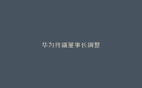 华为终端董事长调整