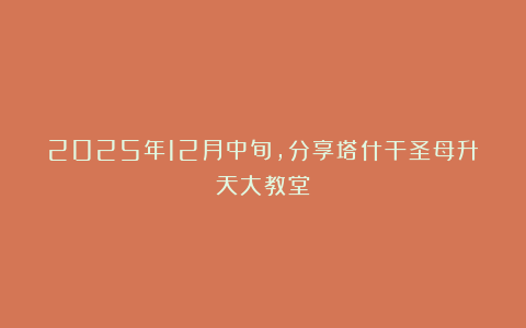 2025年12月中旬，分享塔什干圣母升天大教堂