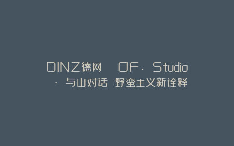 DINZ德网 | OF. Studio · 与山对话 野蛮主义新诠释