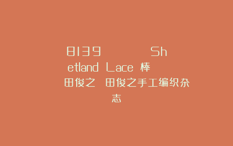 8139 シェットランド レース Shetland Lace 棒針で編む伝統のレース 嶋田俊之 嶋田俊之手工编织杂志