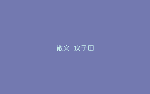 散文||坎子田