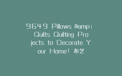 9649 Pillows & Quilts Quilting Projects to Decorate Your Home! 布艺