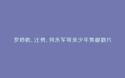 罗炜皓、汪勇、何永军寄来少年集邮戳片
