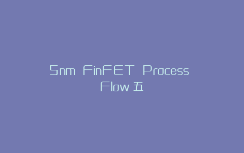 5nm FinFET Process Flow(五)