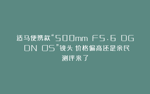 适马便携款“500mm F5.6 DG DN OS”镜头：价格偏高还是亲民？测评来了