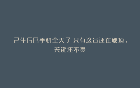 24GB手机全灭了？只有这台还在硬顶，关键还不贵