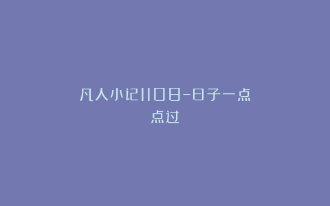 凡人小记1108–日子一点点过
