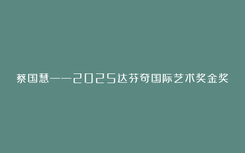 蔡国慧——2025达芬奇国际艺术奖金奖