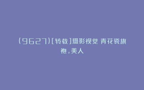 (9627)[转载]摄影视觉：青花瓷旗袍，美人