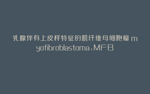 乳腺伴有上皮样特征的肌纤维母细胞瘤(myofibroblastoma,MFB)