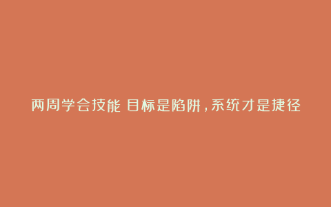 两周学会技能：目标是陷阱，系统才是捷径