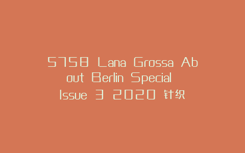 5758 Lana Grossa About Berlin Special Issue 3 2020 针织