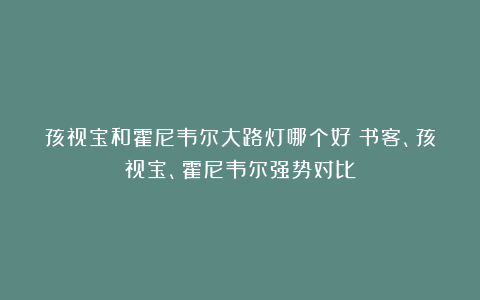 孩视宝和霍尼韦尔大路灯哪个好?书客、孩视宝、霍尼韦尔强势对比