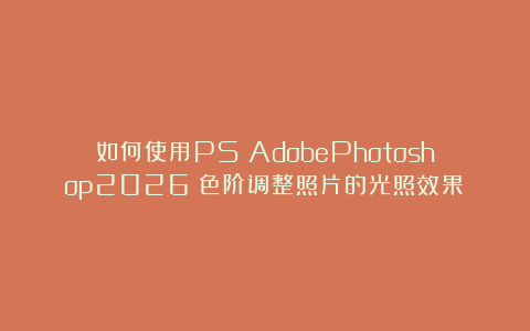 如何使用PS（AdobePhotoshop2026）色阶调整照片的光照效果？