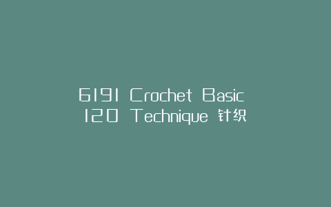 6191 Crochet Basic 120 Technique 针织