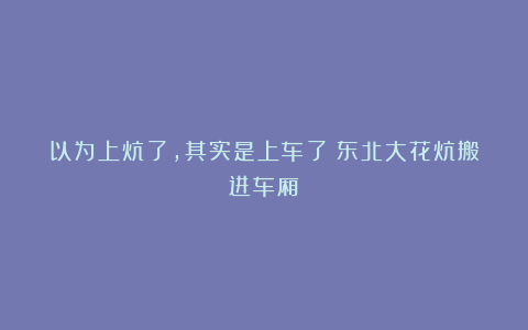 以为上炕了，其实是上车了！东北大花炕搬进车厢！