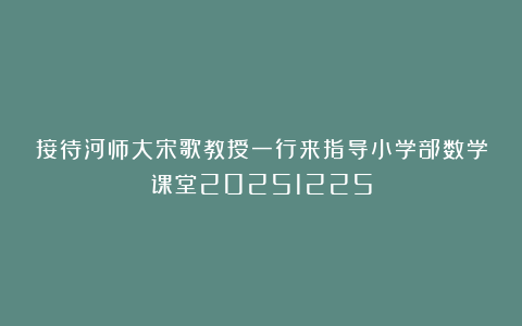 接待河师大宋歌教授一行来指导小学部数学课堂20251225