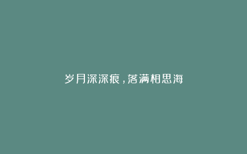 岁月深深痕，落满相思海