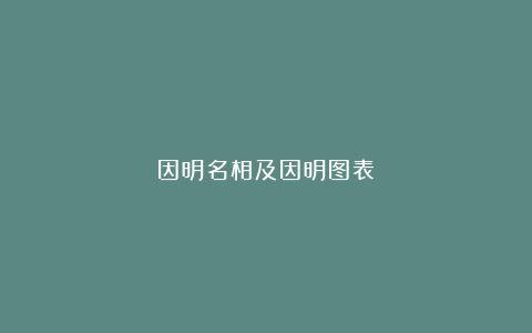因明名相及因明图表