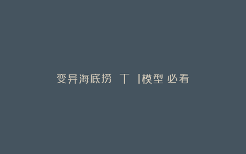 变异海底捞 T 1模型（必看）