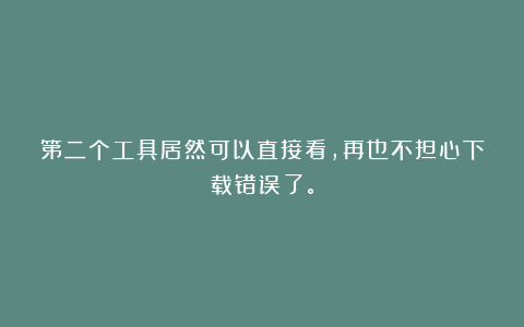 第二个工具居然可以直接看，再也不担心下载错误了。