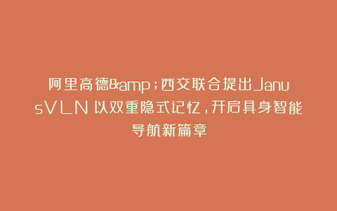阿里高德&西交联合提出JanusVLN：以双重隐式记忆，开启具身智能导航新篇章
