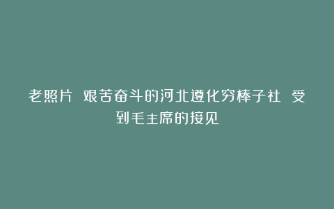 老照片 艰苦奋斗的河北遵化穷棒子社 受到毛主席的接见