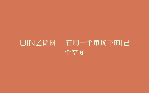 DINZ德网 | 在同一个市场下的12个空间