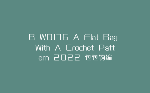 B W0176 A Flat Bag With A Crochet Pattern 2022 包包钩编