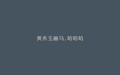 黄永玉画马，哈哈哈